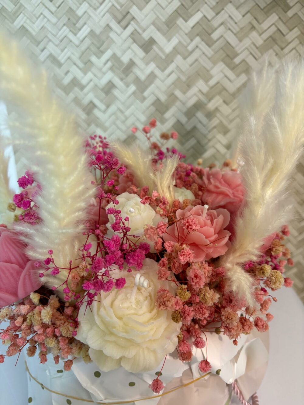 Bouquet de bougies Rose et Blanc – Image 5