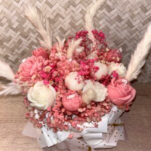 Bouquet de bougies Rose et Blanc