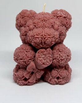 Bougie ourson : Vieux rose