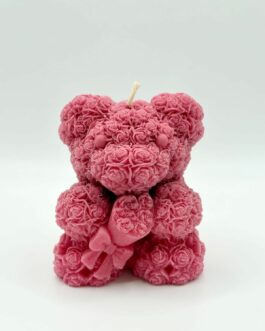 Bougie ourson : Rose