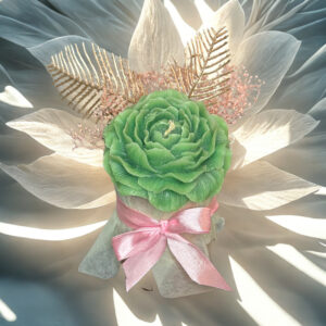 Bouquet de Bougies Vert & Rose