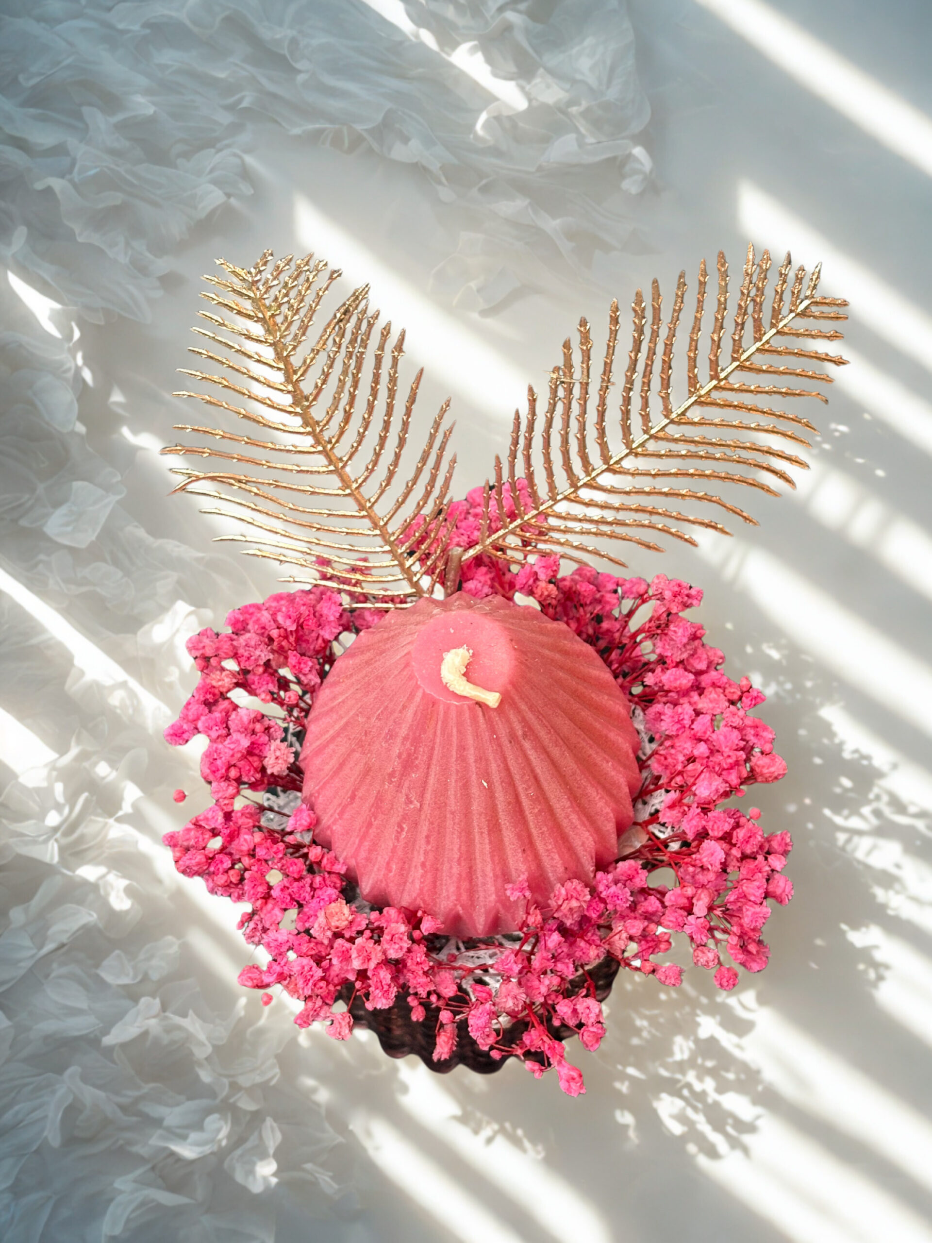 bouquet de bougies rose