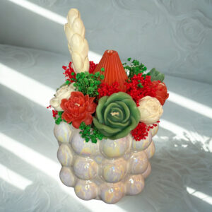 Bouquet de Bougies Rouge, Blanc & Vert
